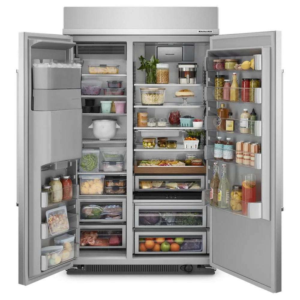 Kitchenaid KBSD708MPS 29.4 Cu. Ft. 48" Built-In Side-By-Side Refrigerator With Ice And Water Dispenser