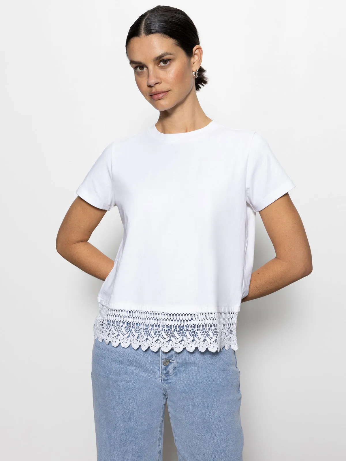 Lace Remix Perfect Tee White