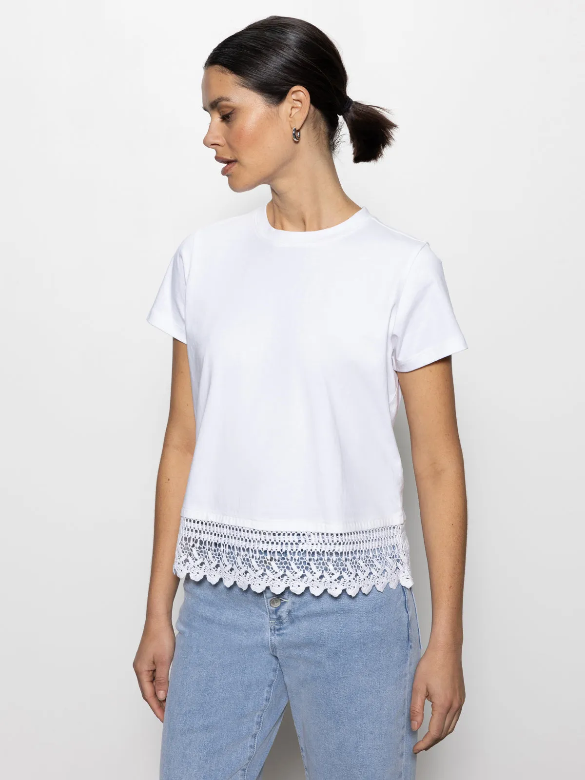Lace Remix Perfect Tee White