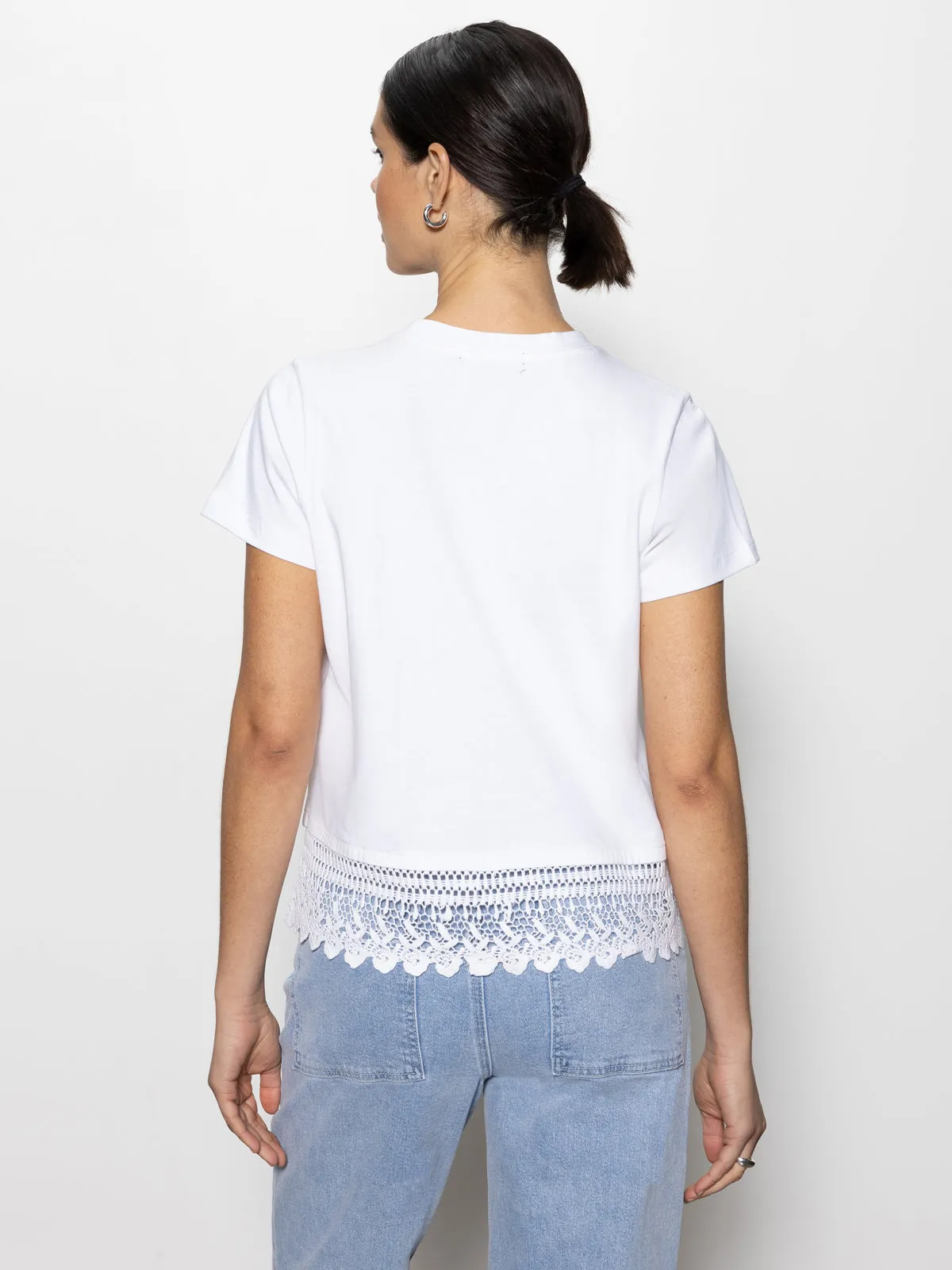 Lace Remix Perfect Tee White