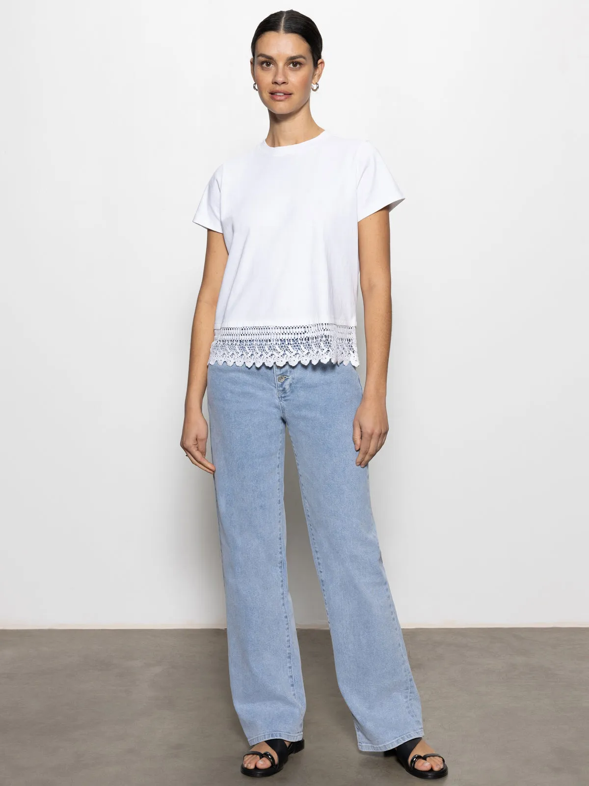 Lace Remix Perfect Tee White