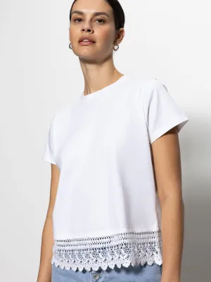 Lace Remix Perfect Tee White