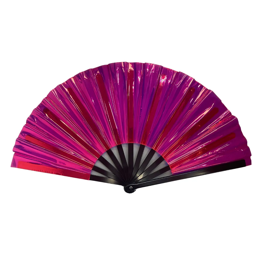 Large Iridescent Folding Fan - Choose Color