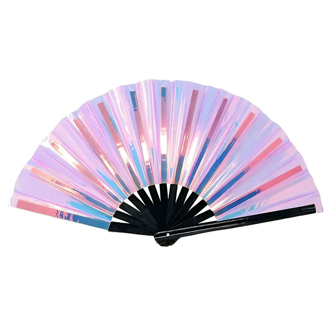 Large Iridescent Folding Fan - Choose Color