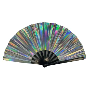 Large Iridescent Folding Fan - Choose Color