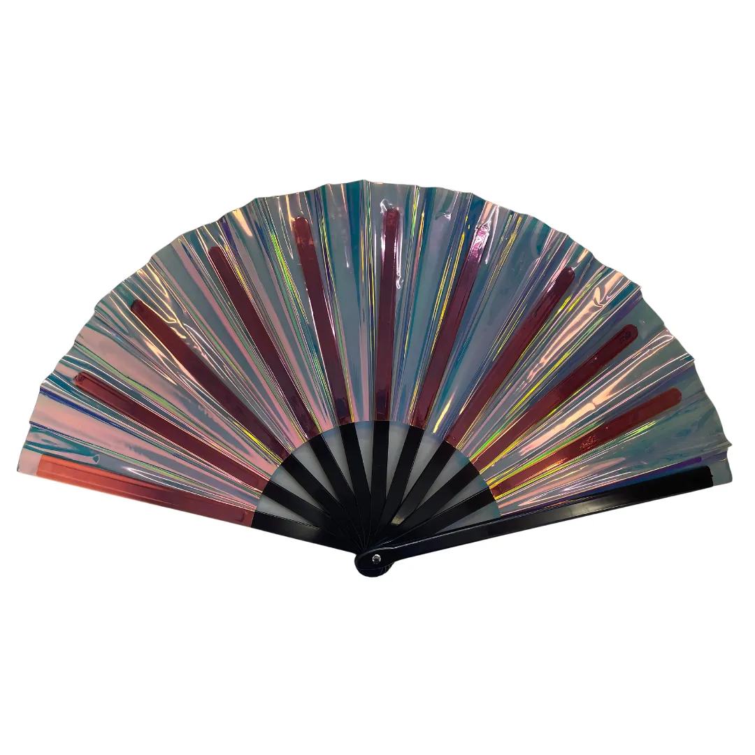 Large Iridescent Folding Fan - Choose Color