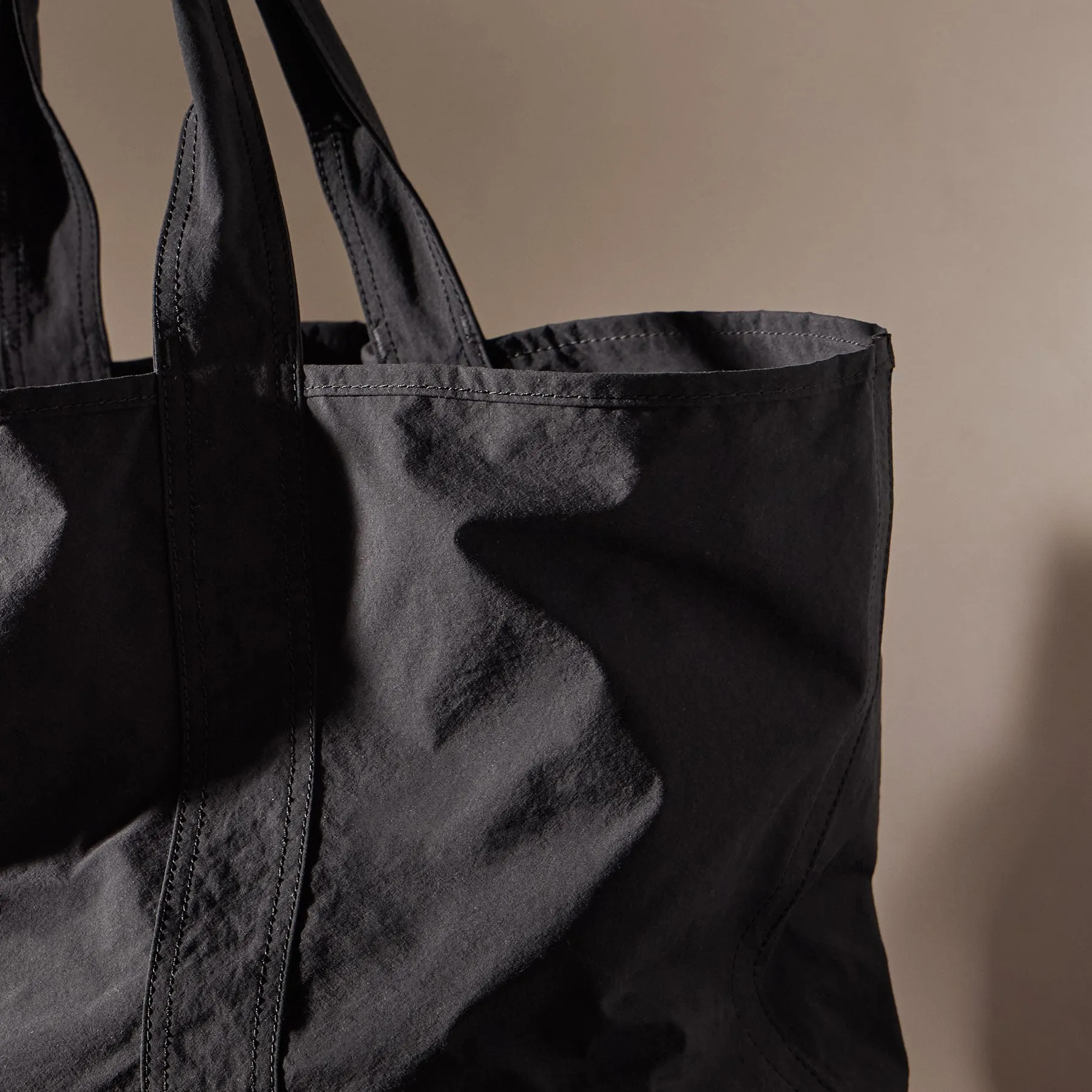 Large Matte Nylon Tote - Black