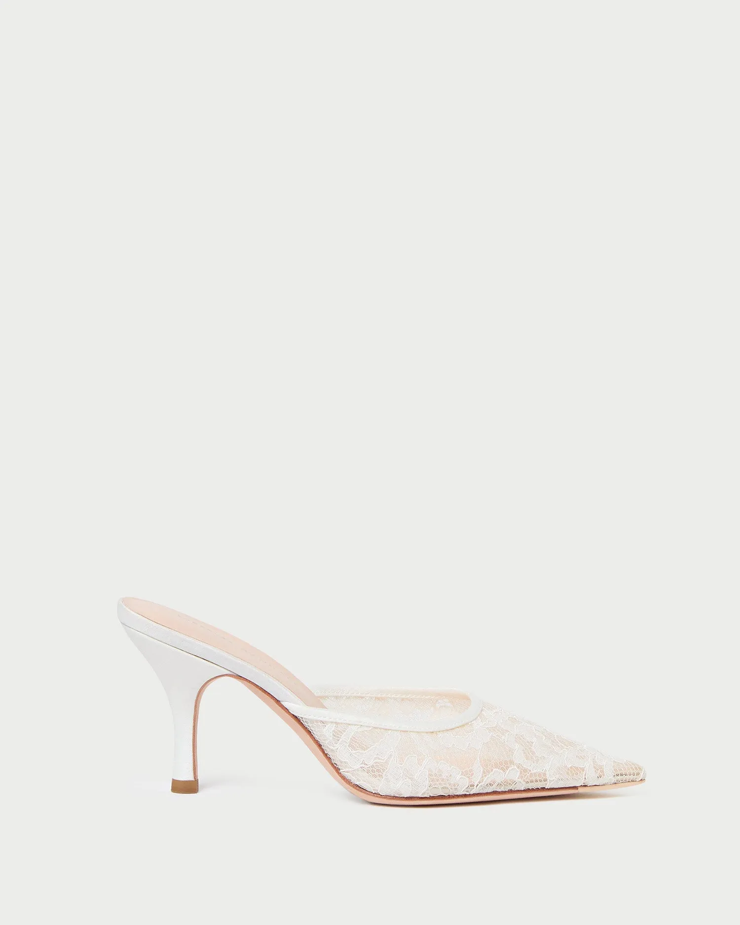 Layla White Lace Mule