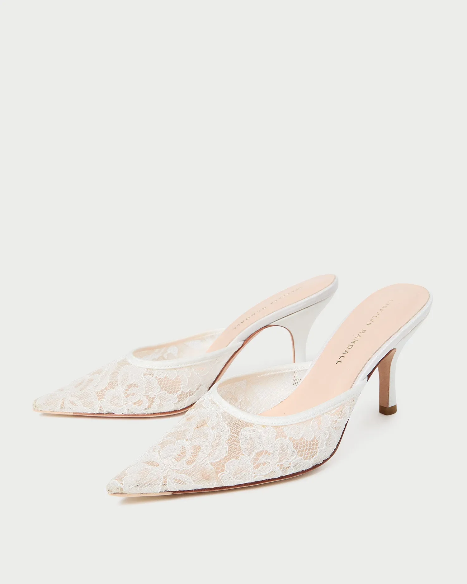 Layla White Lace Mule