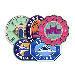 Leather Travel Stickers · Wayfarer | 5 Sticker Set