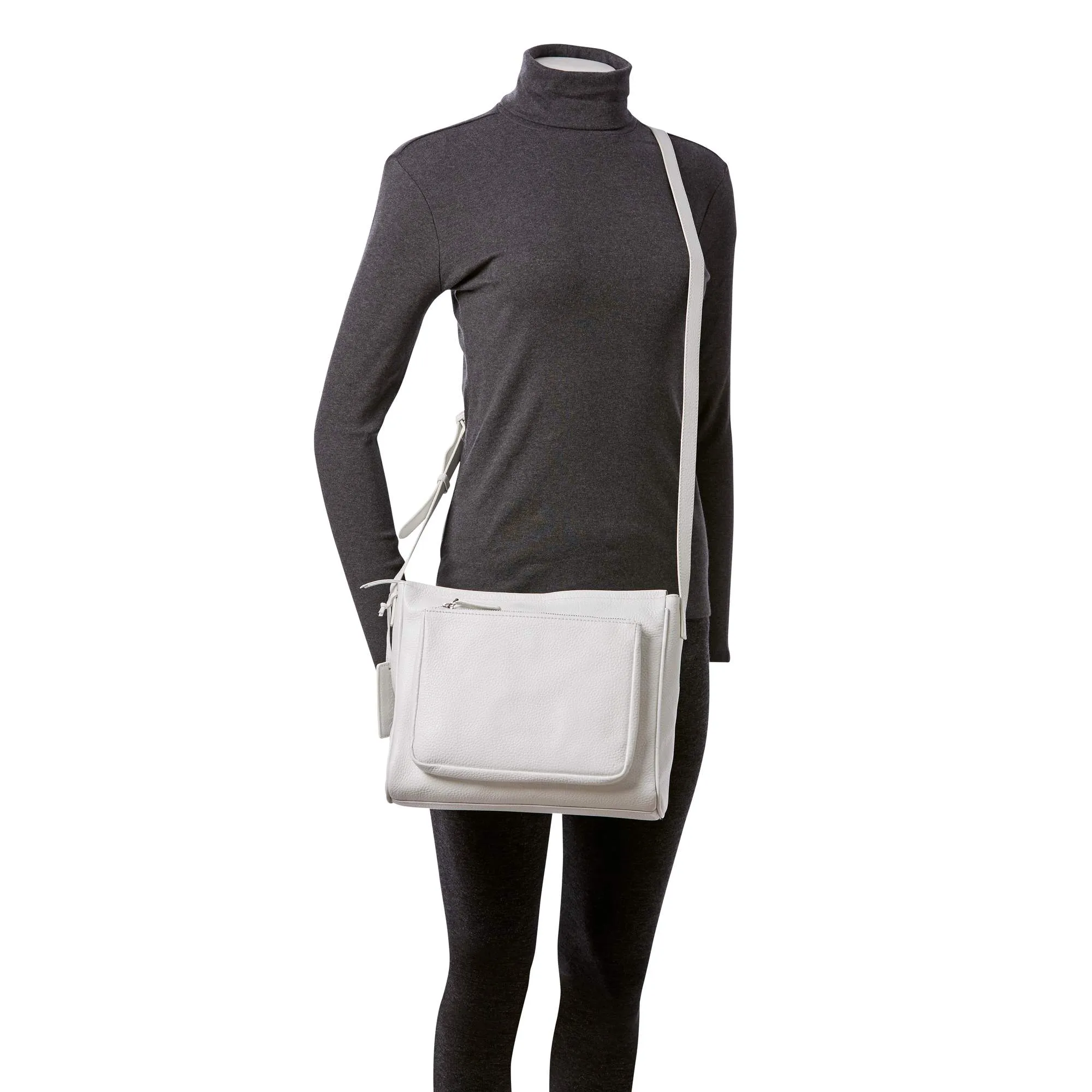 Mancini Pebbled Michelle Leather Crossbody Bag