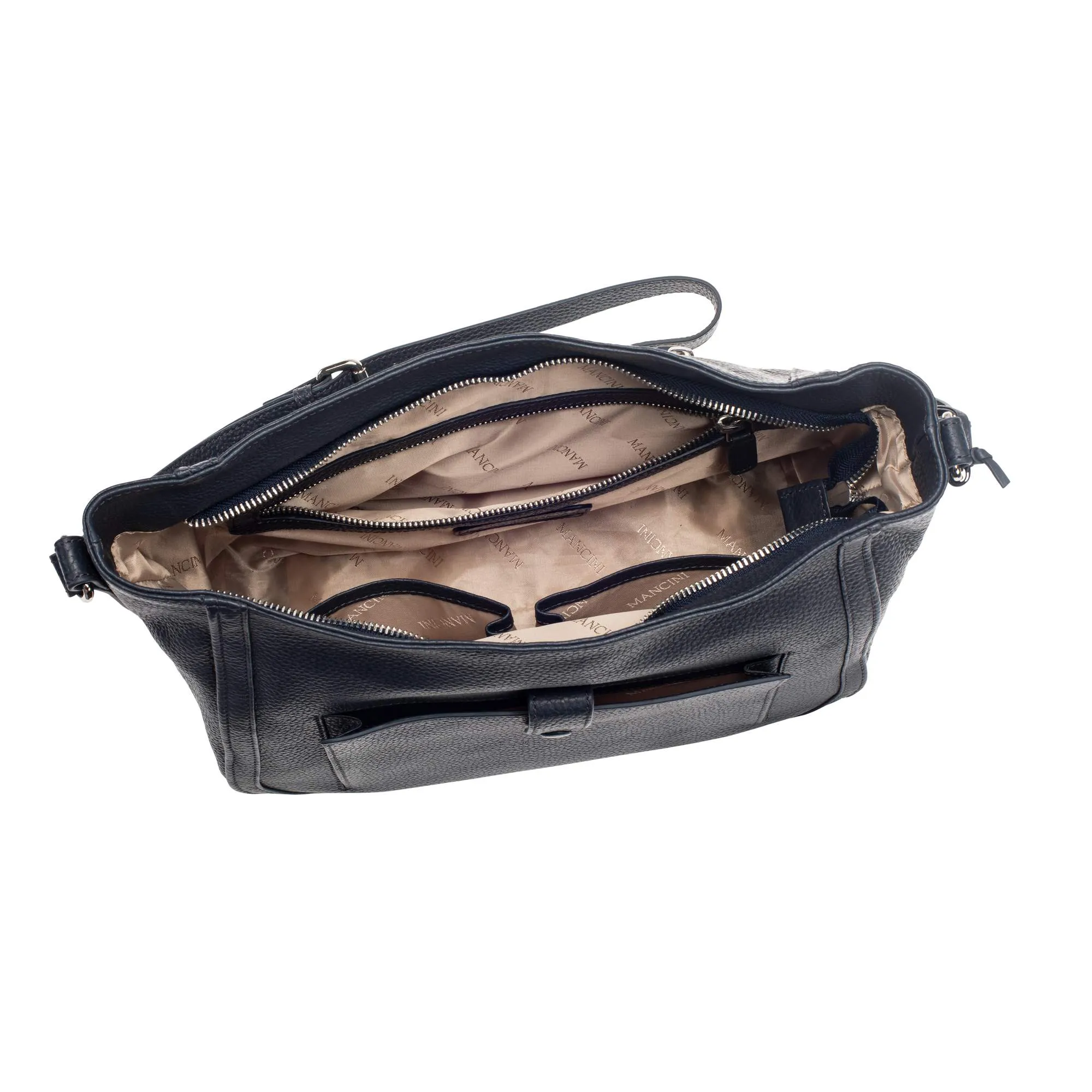 Mancini Pebbled Sophia Leather Crossbody Bag