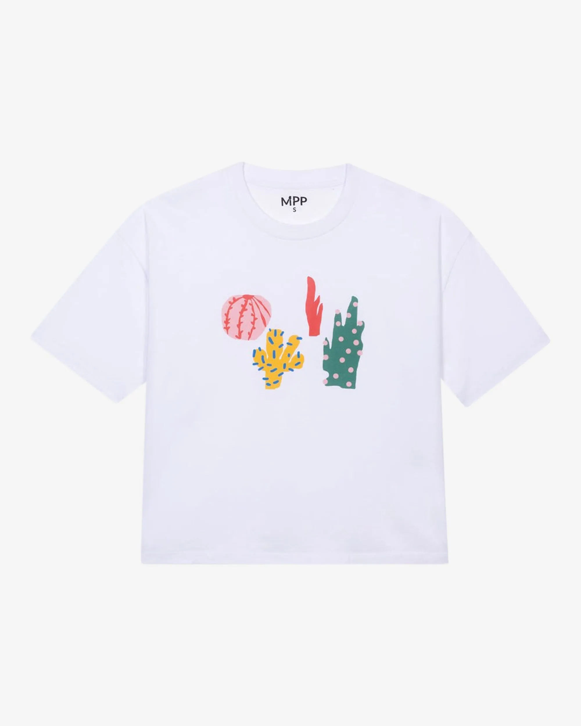Miss Pompom White Cacti T-shirt