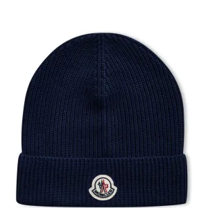 Moncler Brand Patch Ribbed Knit Beanie