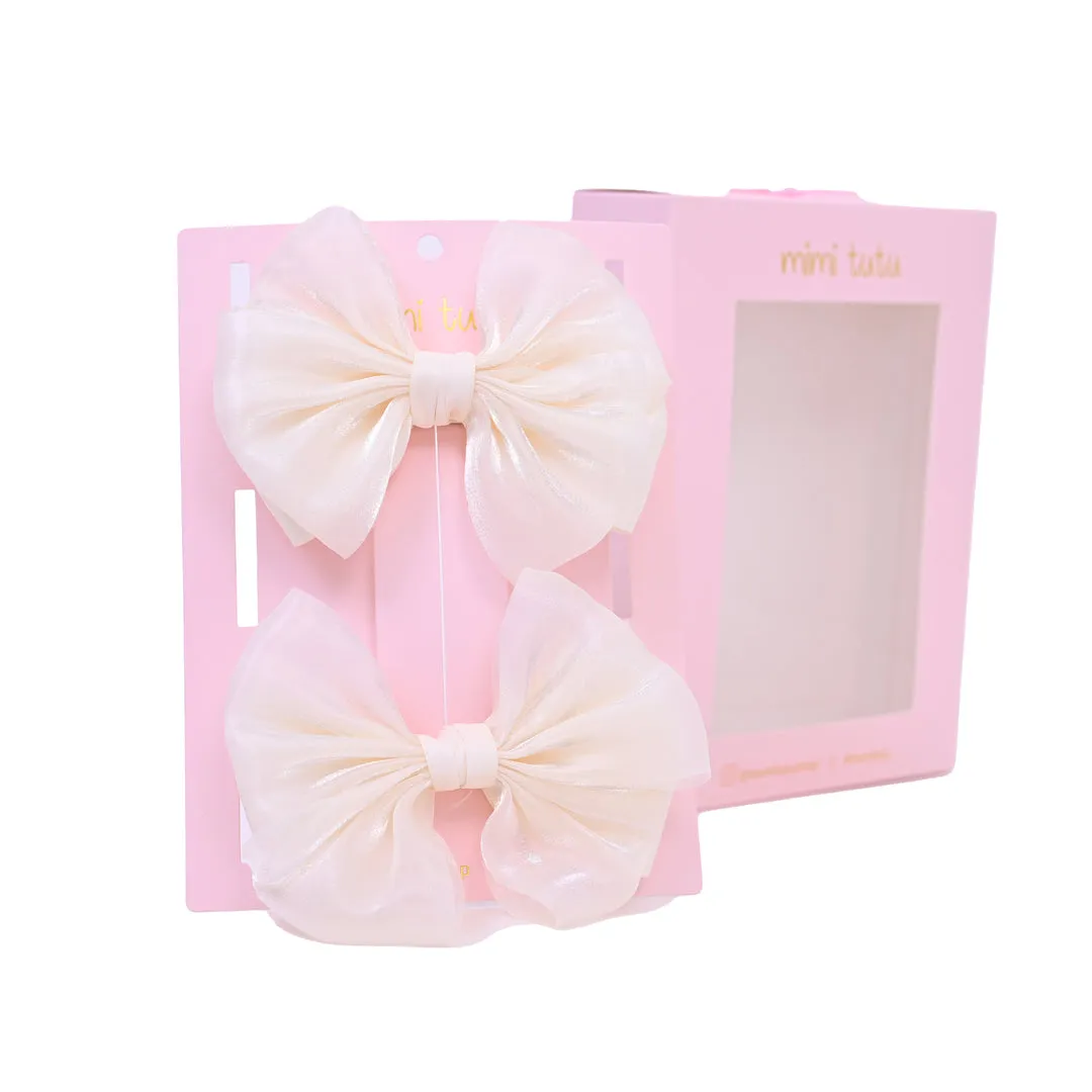 Multicolor Satin Bow Hairclip Set
