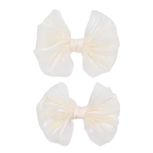 Multicolor Satin Bow Hairclip Set