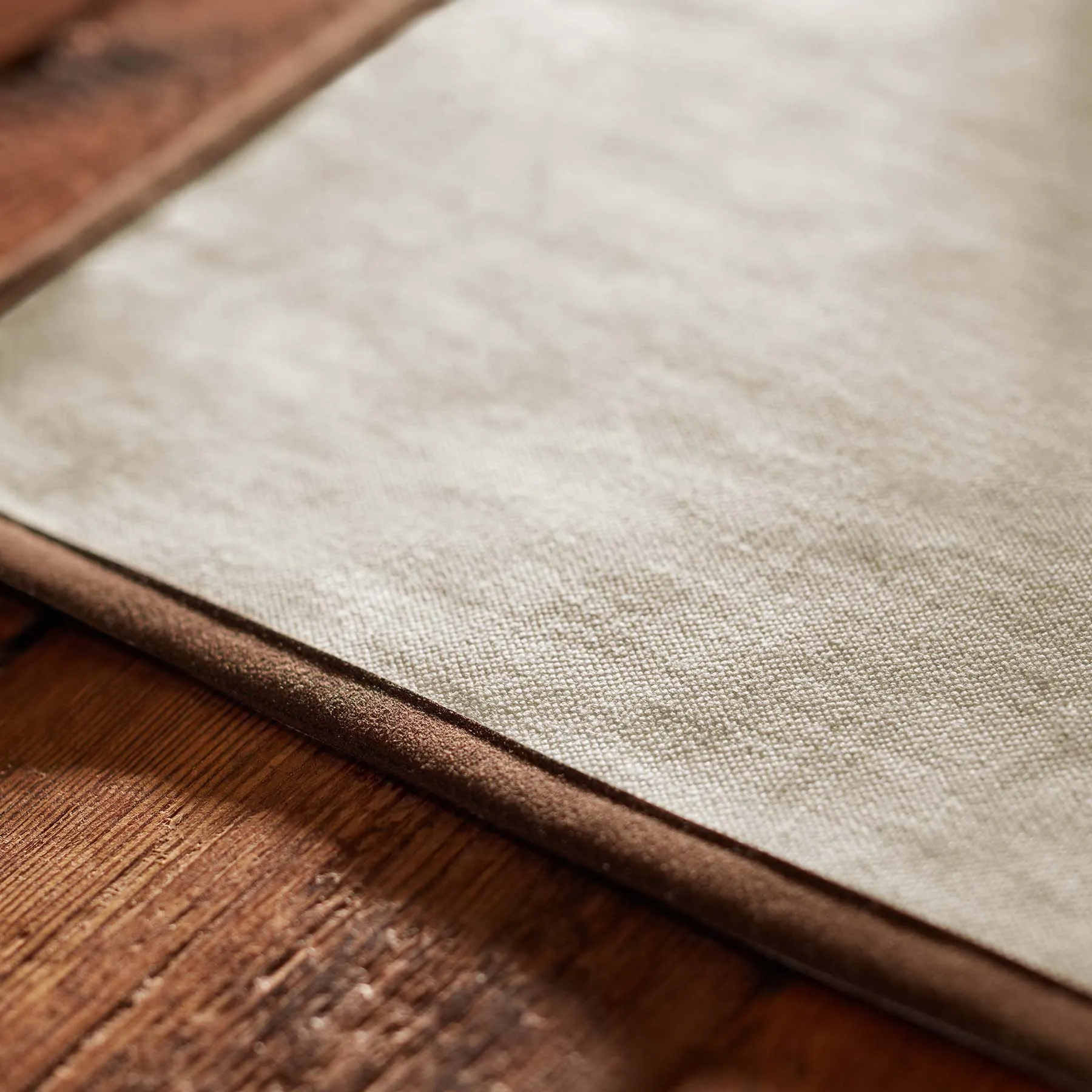 Placemat with Suede Trim - Oyster