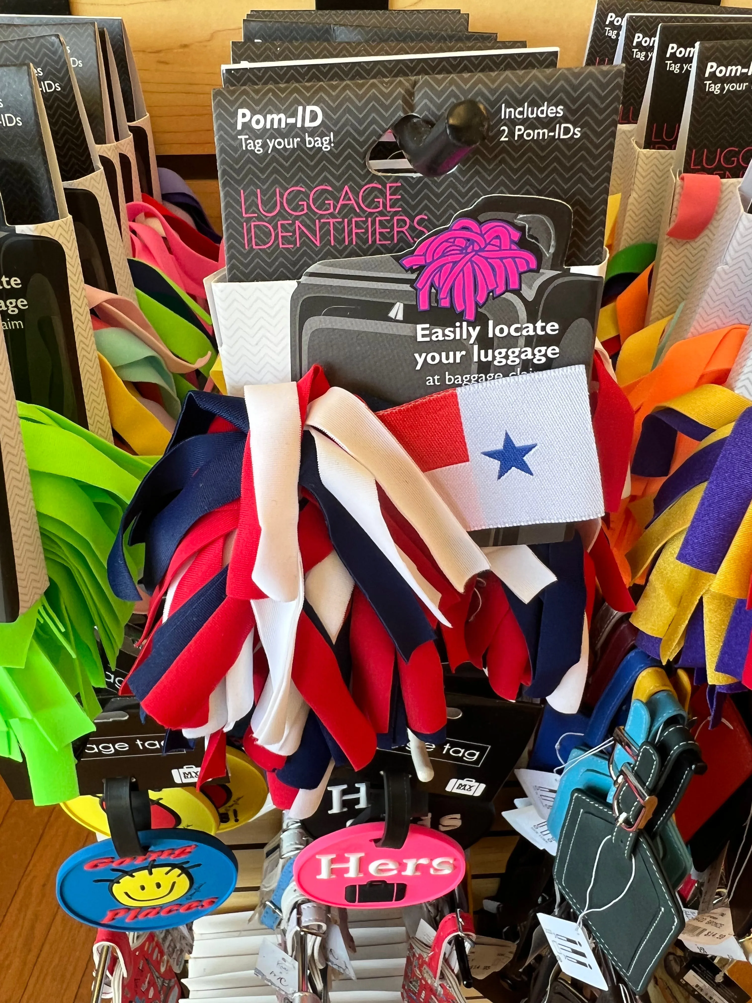 POM-ID Luggage Identifier (Red/White/Blue)