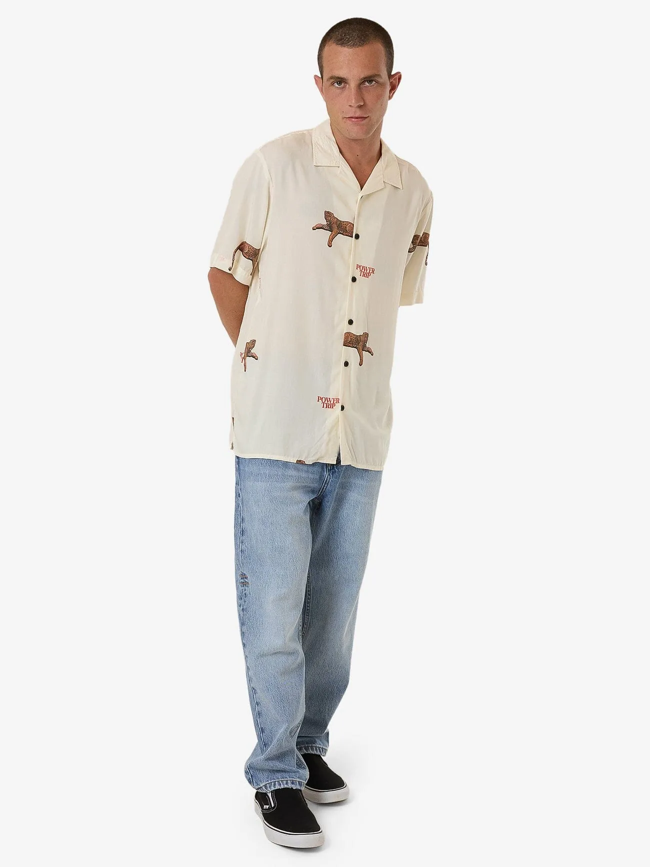 Power Trip Bowling Shirt - Heritage White
