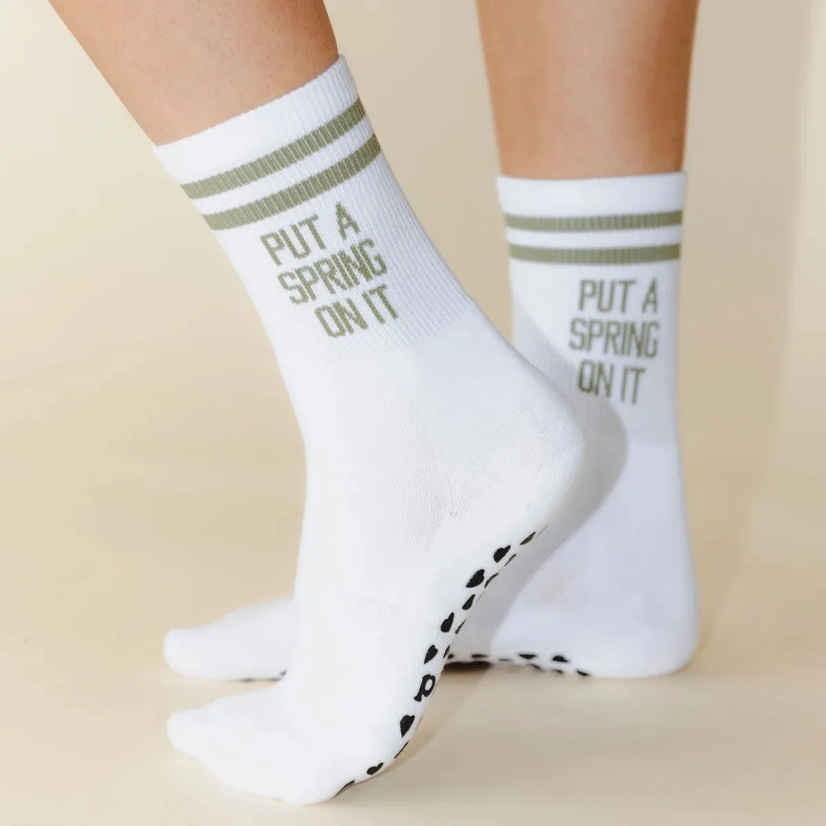 Put a Spring On It - Crew Grip Sock (Barre / Pilates)