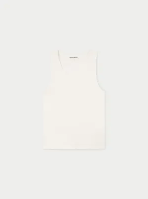 RIB TEXTURED VEST - OFF WHITE