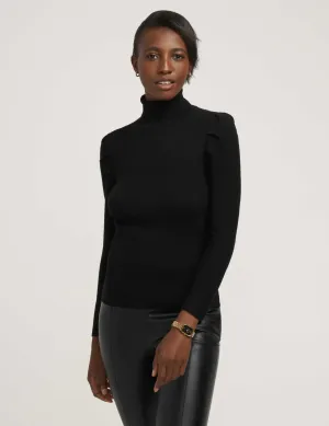 Ribbed Puff Shoulder Sweater- Sale