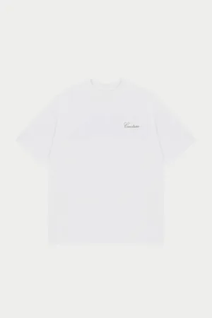 SCRIPT EMBROIDERED T-SHIRT - OFF WHITE
