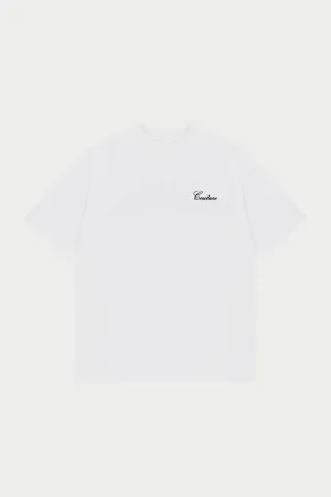 SCRIPT EMBROIDERED T-SHIRT - WHITE