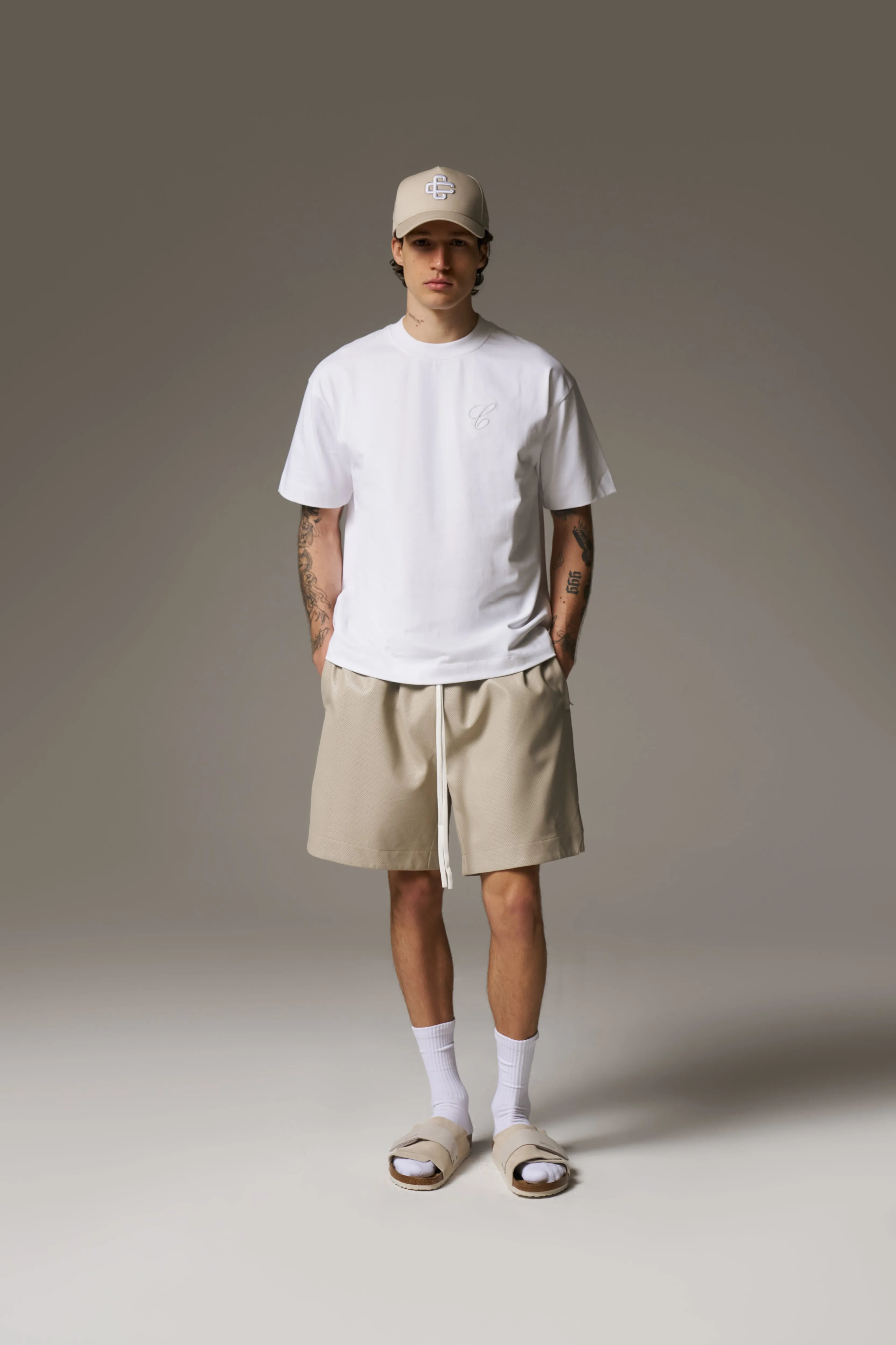 SCRIPT EMBROIDERED T-SHIRT - WHITE