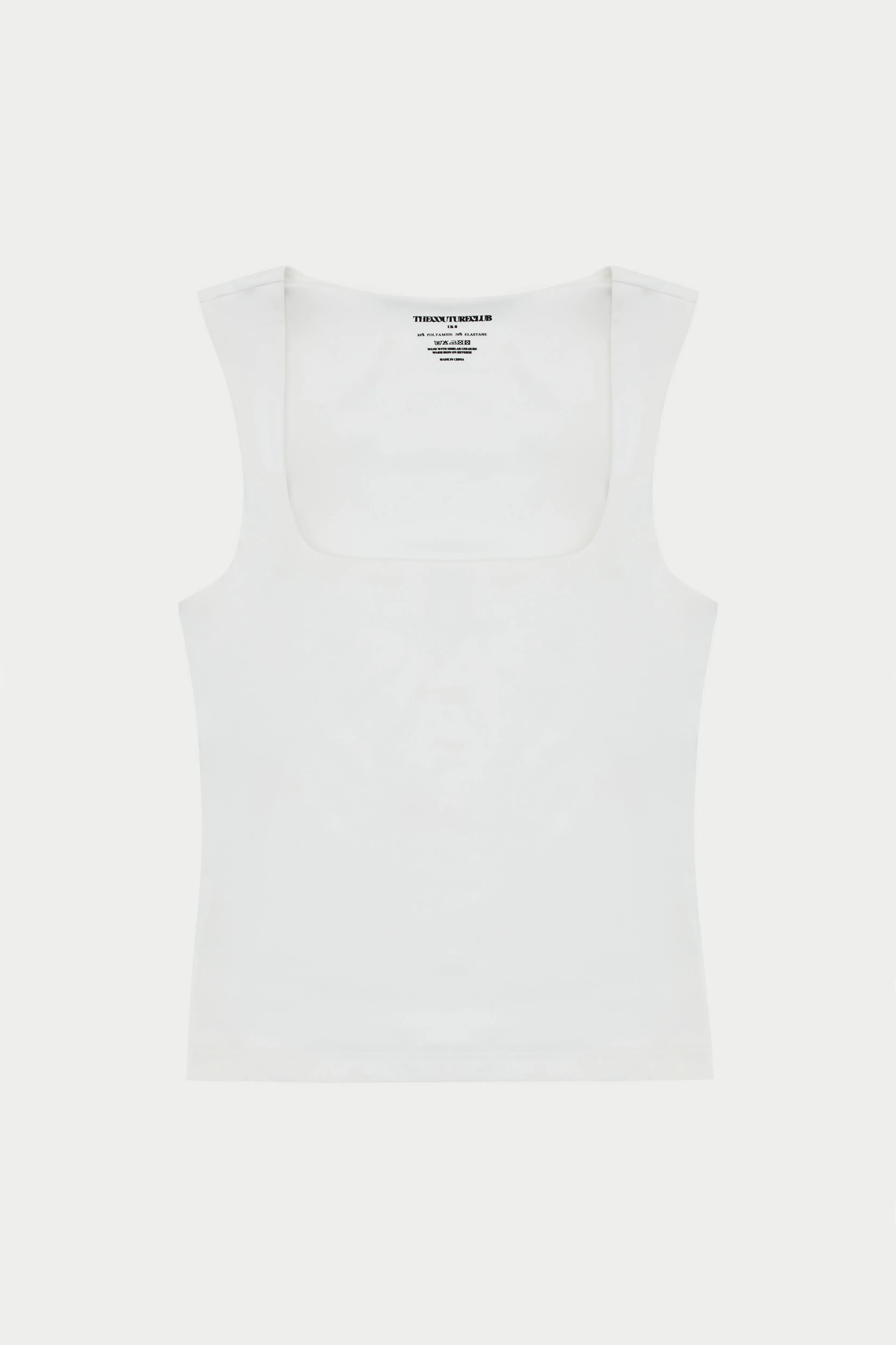SCULPTING STRETCH SCOOP NECK TOP - WHITE