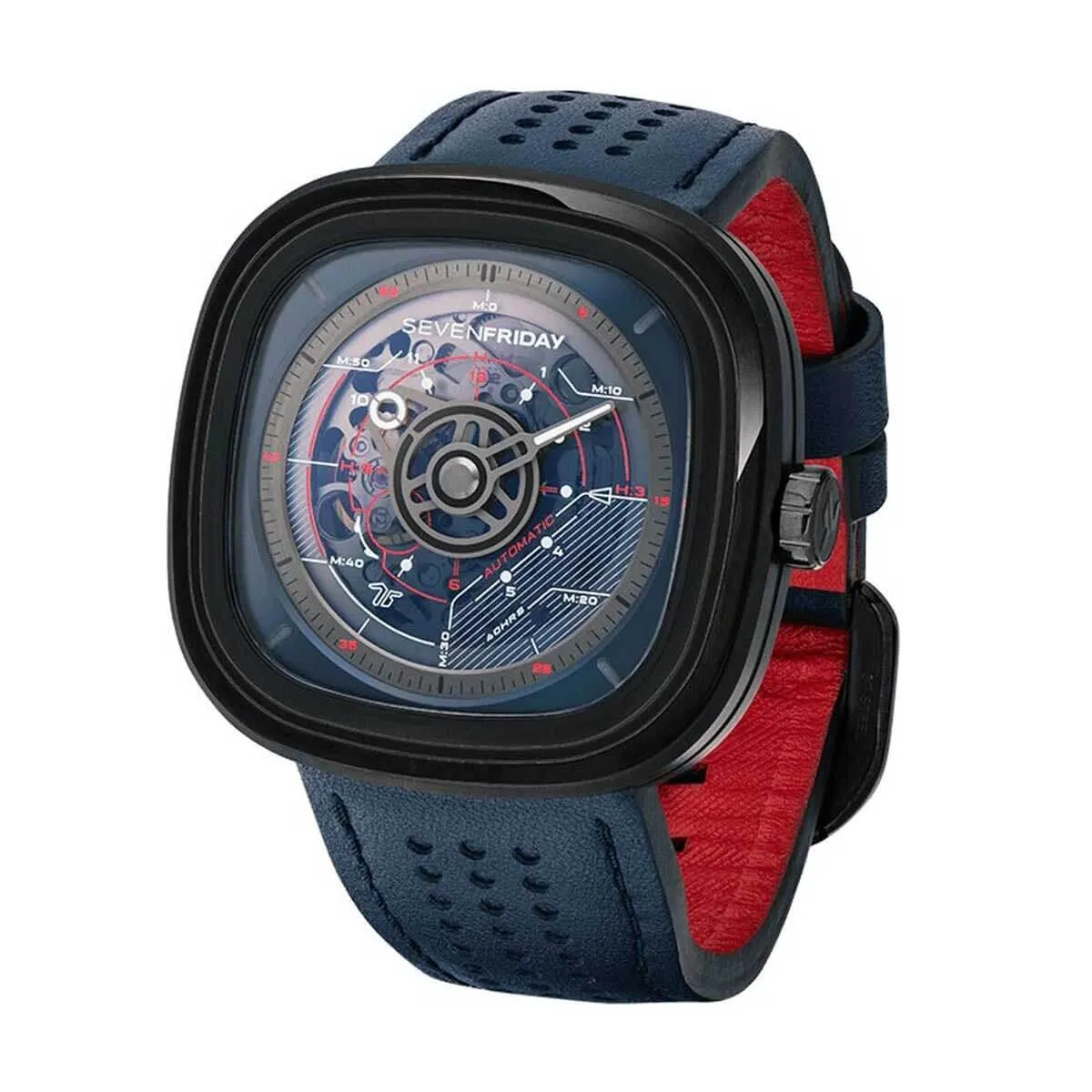 SevenFriday Men's Watch - T-Series Power Reserve Leather Strap Automatic | T3-03