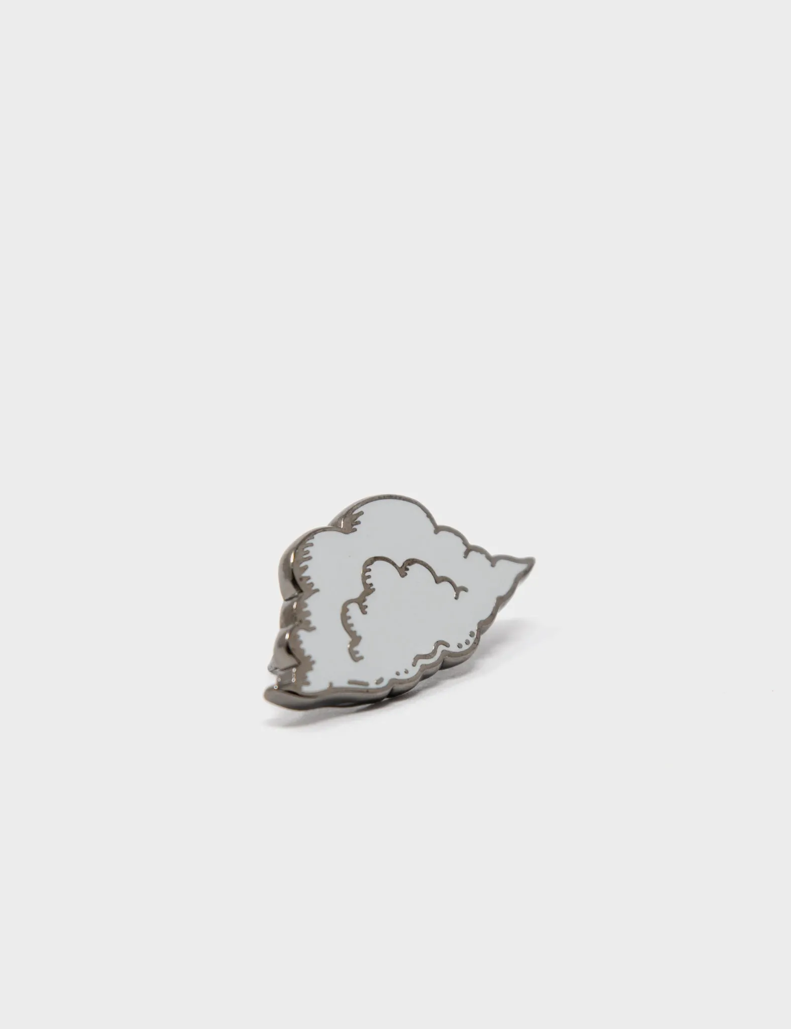Silver and White Enamel Pin - Cloud