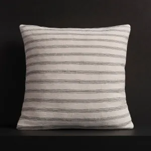 Stripe Throw Pillow with Piping - Natural Stripe