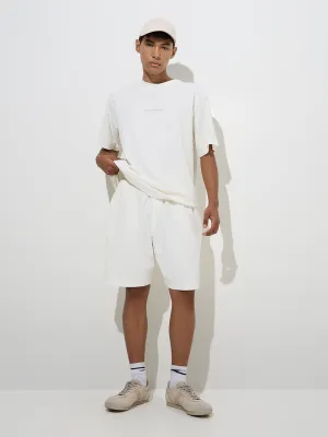 Studiofit Off-White Relaxed-Fit Cotton-Blend T-Shirt
