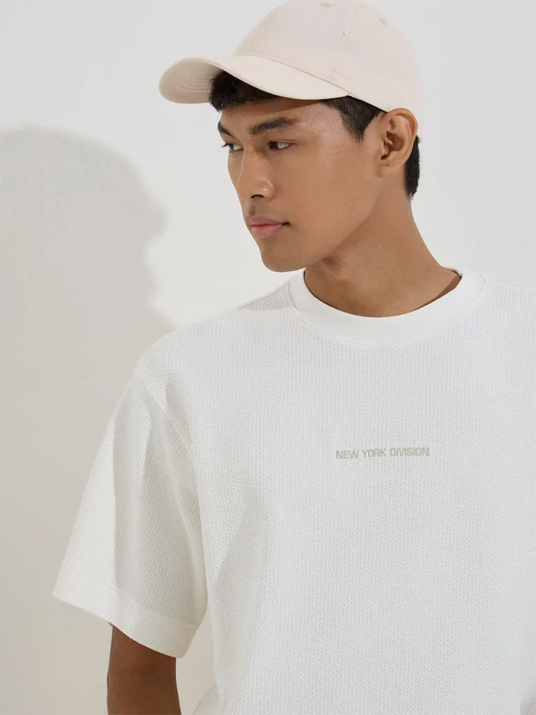Studiofit Off-White Relaxed-Fit Cotton-Blend T-Shirt