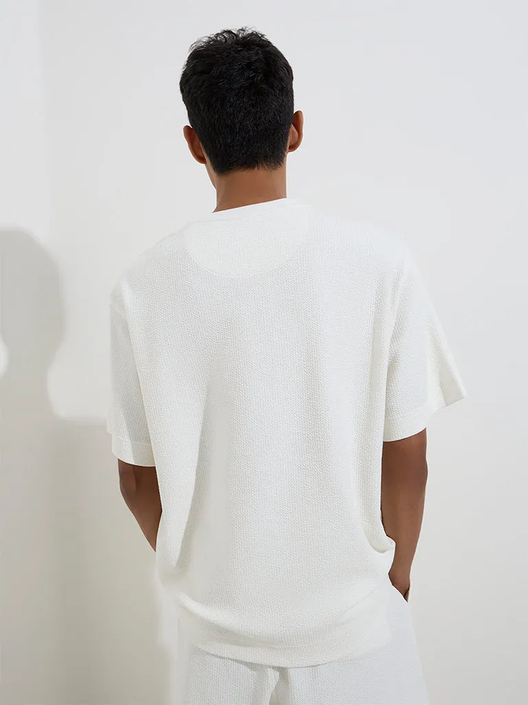Studiofit Off-White Relaxed-Fit Cotton-Blend T-Shirt