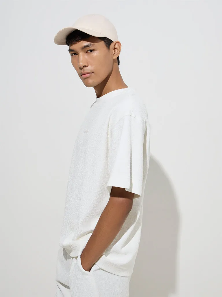 Studiofit Off-White Relaxed-Fit Cotton-Blend T-Shirt