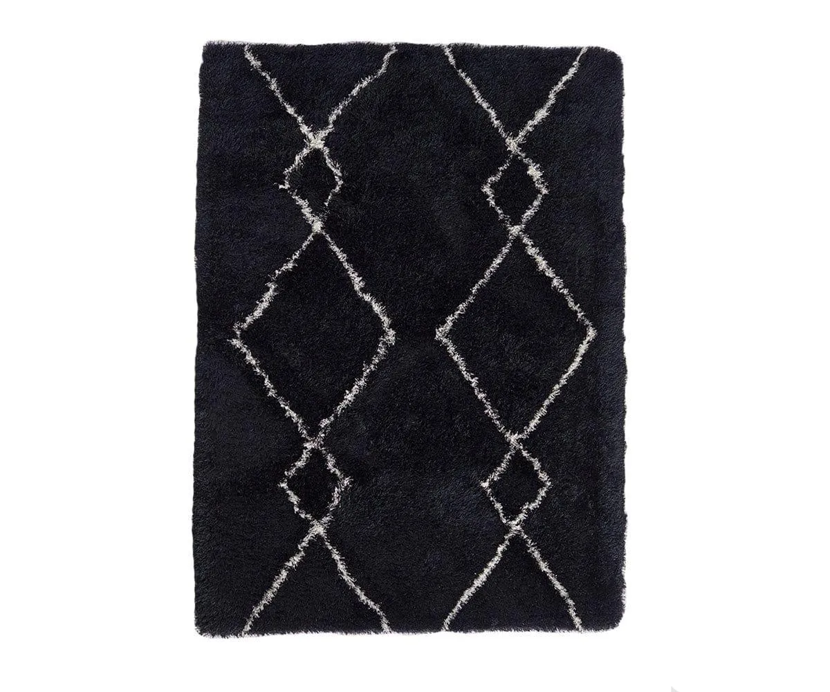 Vitis Rug - Black with White
