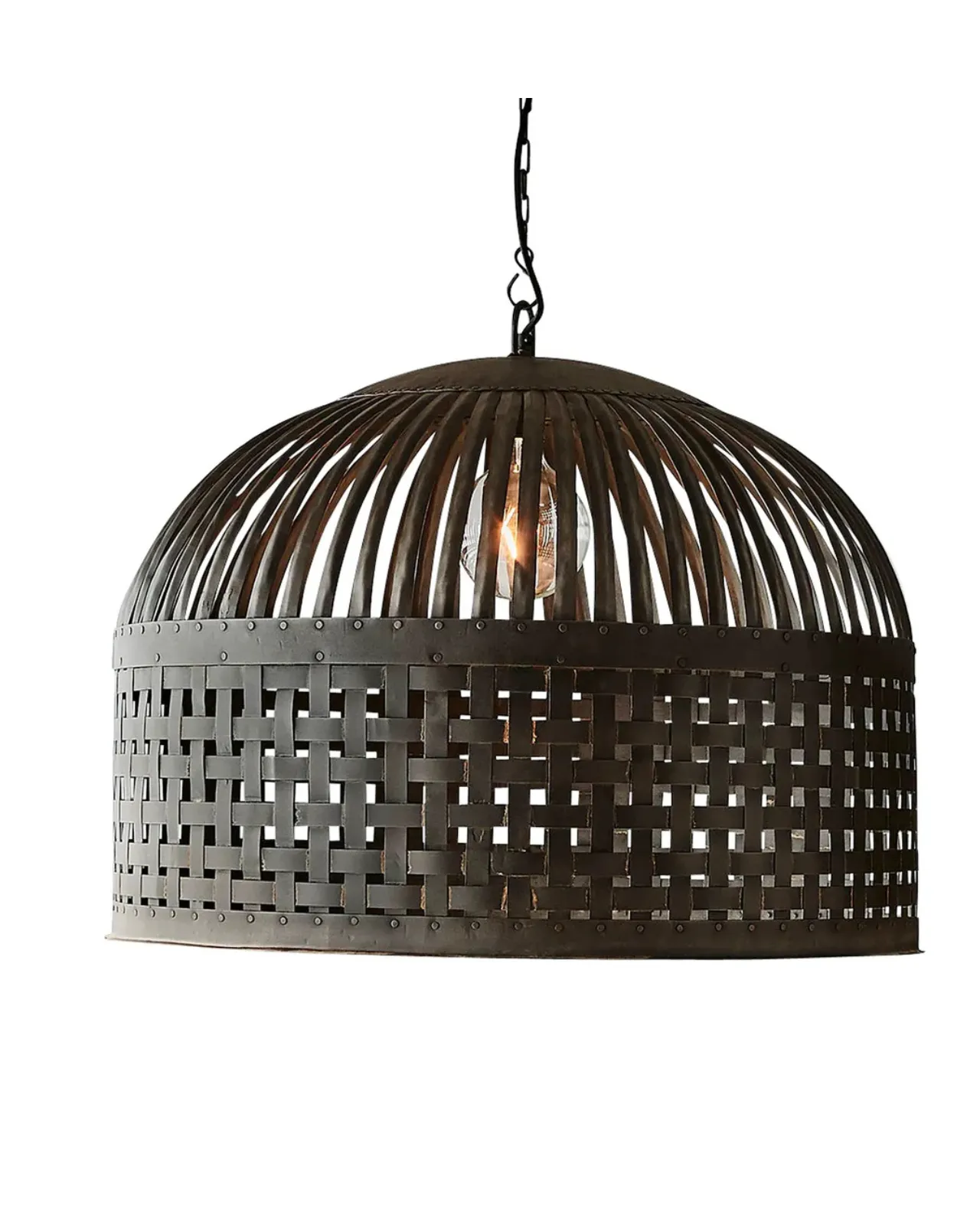 Woven Iron Stripes Pendant Light