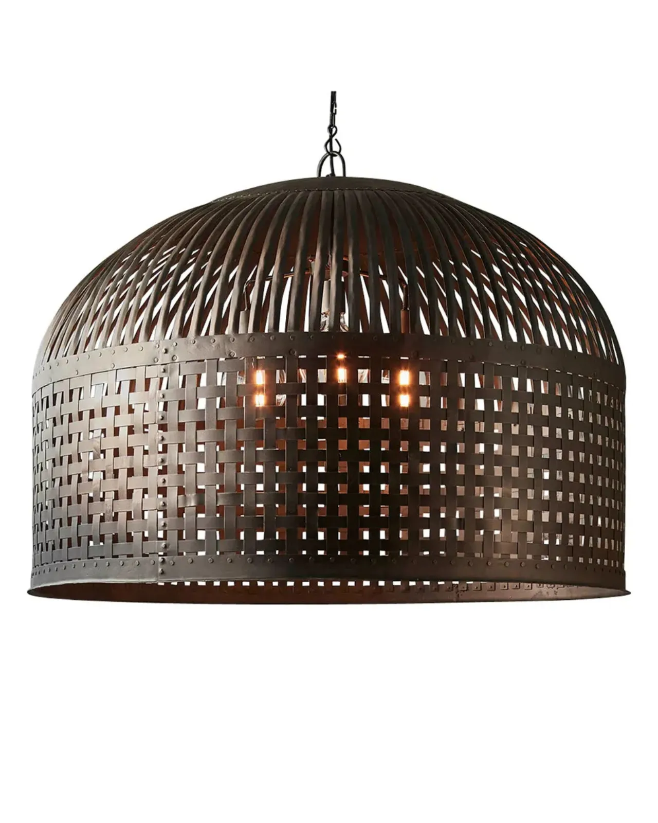 Woven Iron Stripes Pendant Light
