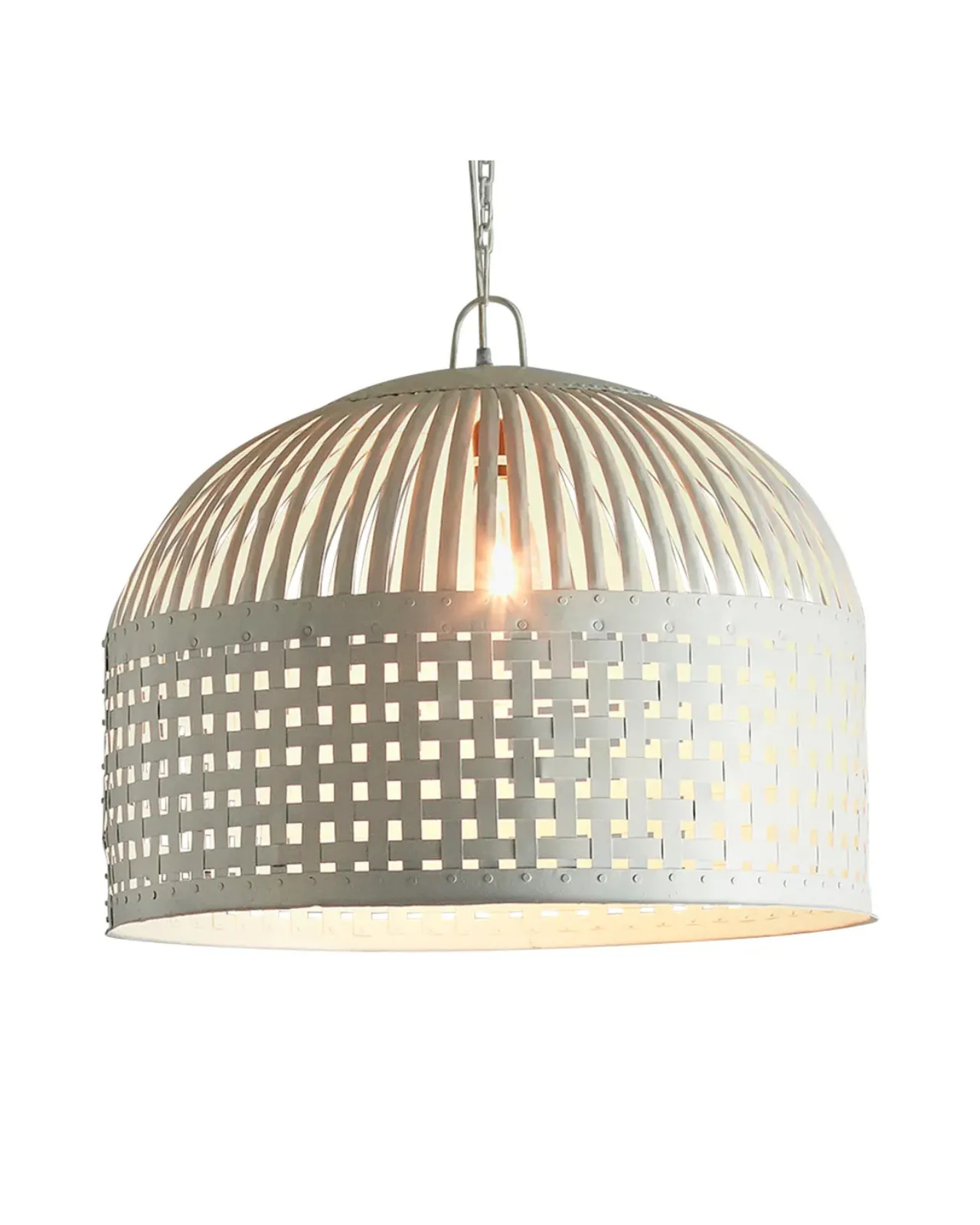 Woven Iron Stripes Pendant Light