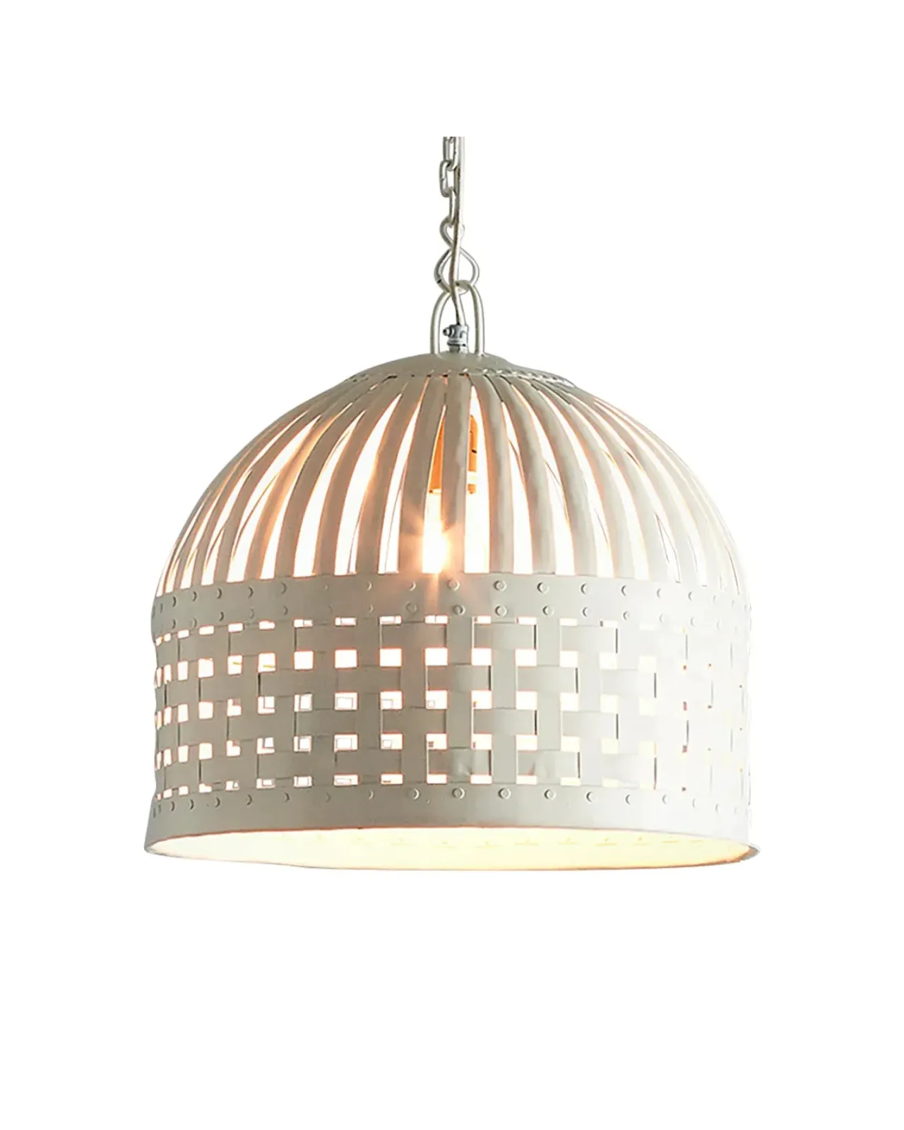 Woven Iron Stripes Pendant Light