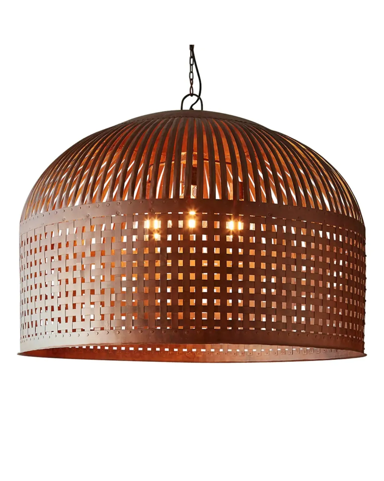 Woven Iron Stripes Pendant Light