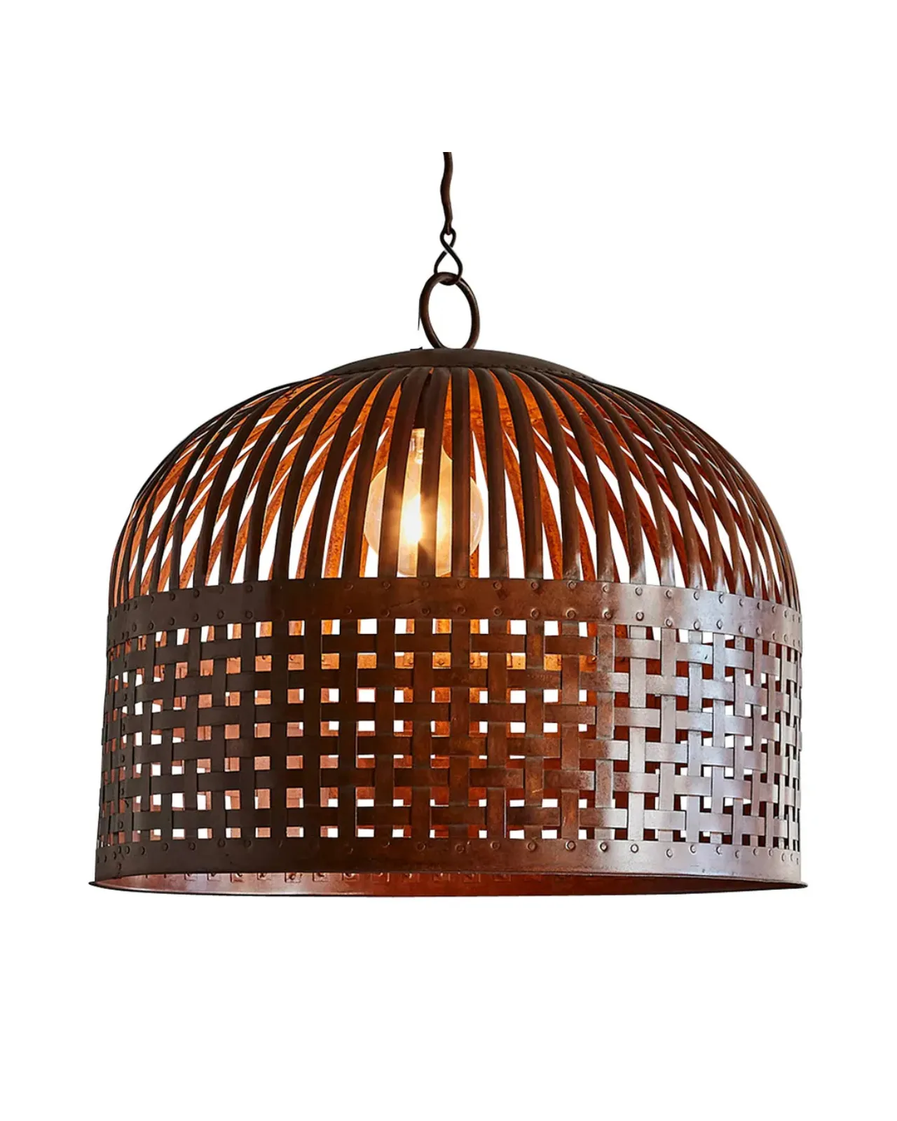 Woven Iron Stripes Pendant Light