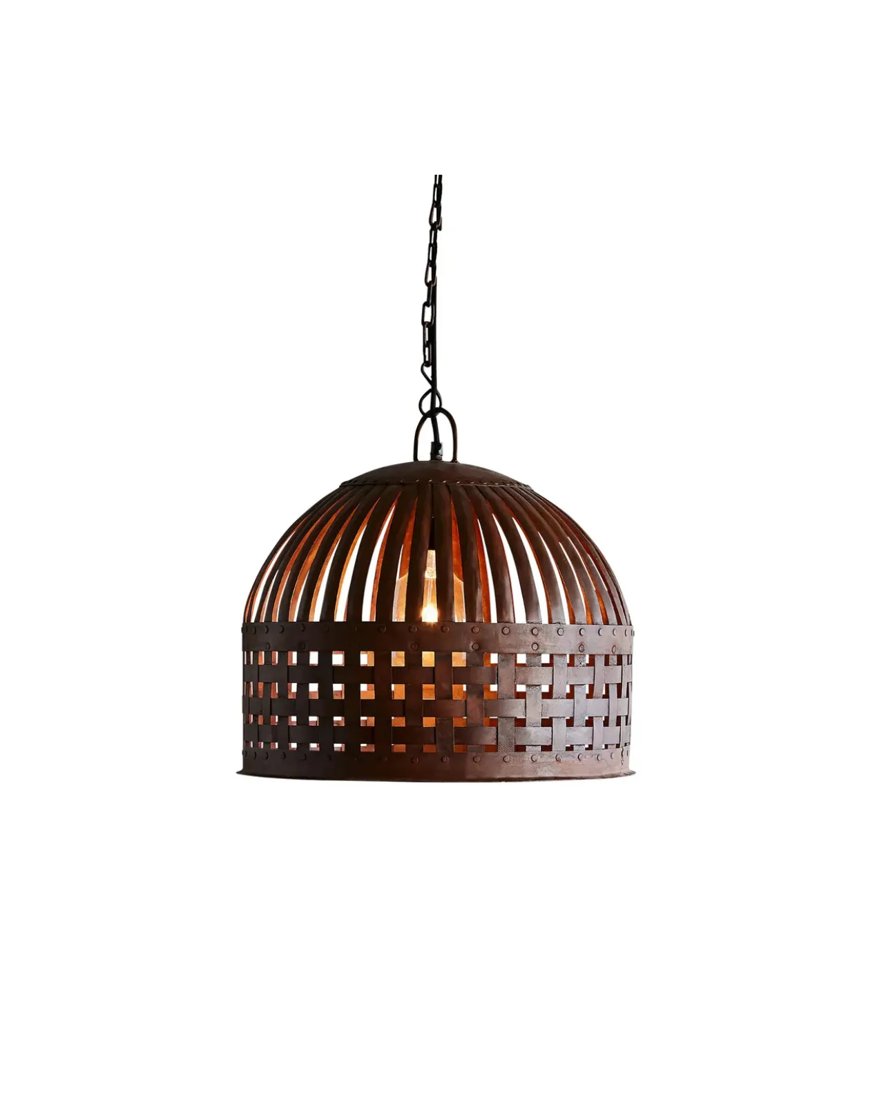 Woven Iron Stripes Pendant Light