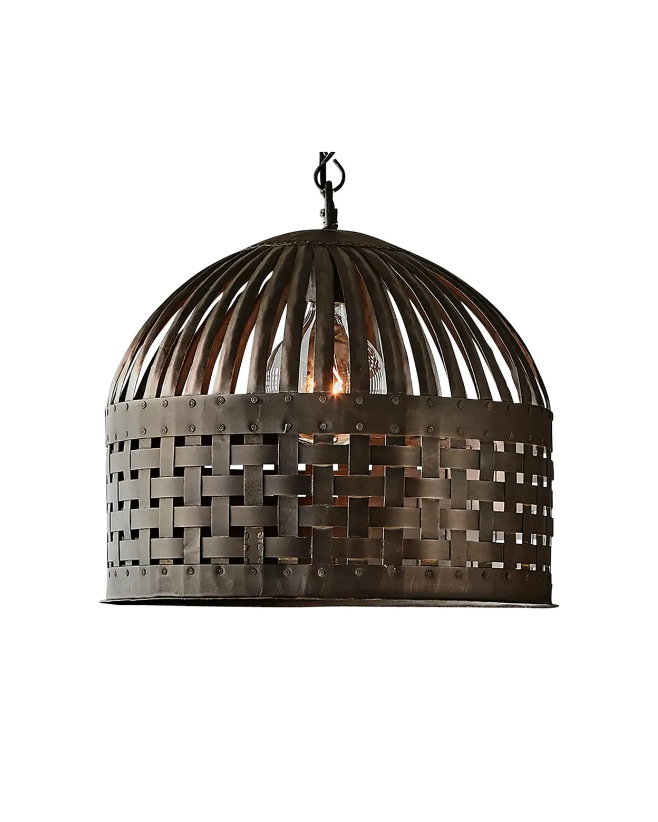 Woven Iron Stripes Pendant Light