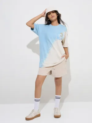 Y&F Kids Light Beige High-Rise Denim Shorts