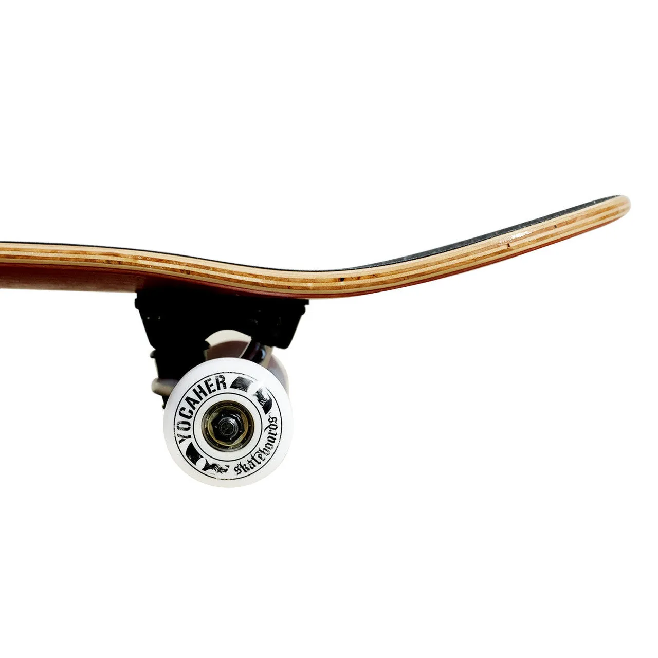 Yocaher Complete Skateboard 7.75"- Rockstar Cat- White Wink