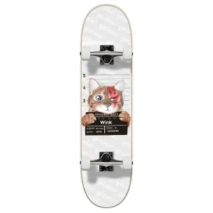 Yocaher Complete Skateboard 7.75"- Rockstar Cat- White Wink