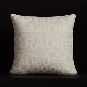 Zuma Beach Throw Pillow With Piping - Oyster